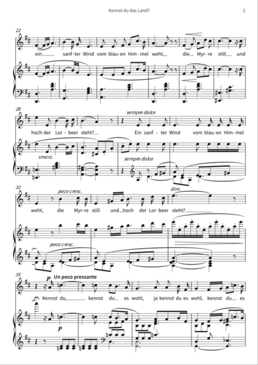 Kennst du das Land? Kennst du das Land? Piano, Vocal, Guitar scores gallery preview page 4