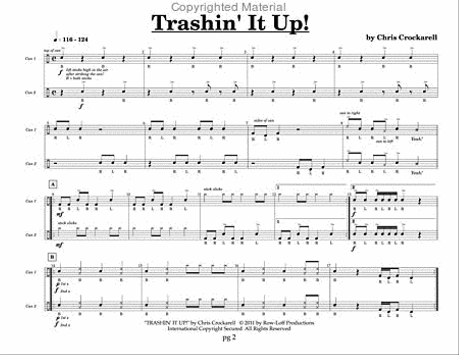 Cans, Buckets and Poles... OH MY! (Blast Off Series) Percussion Ensemble scores gallery preview page 3