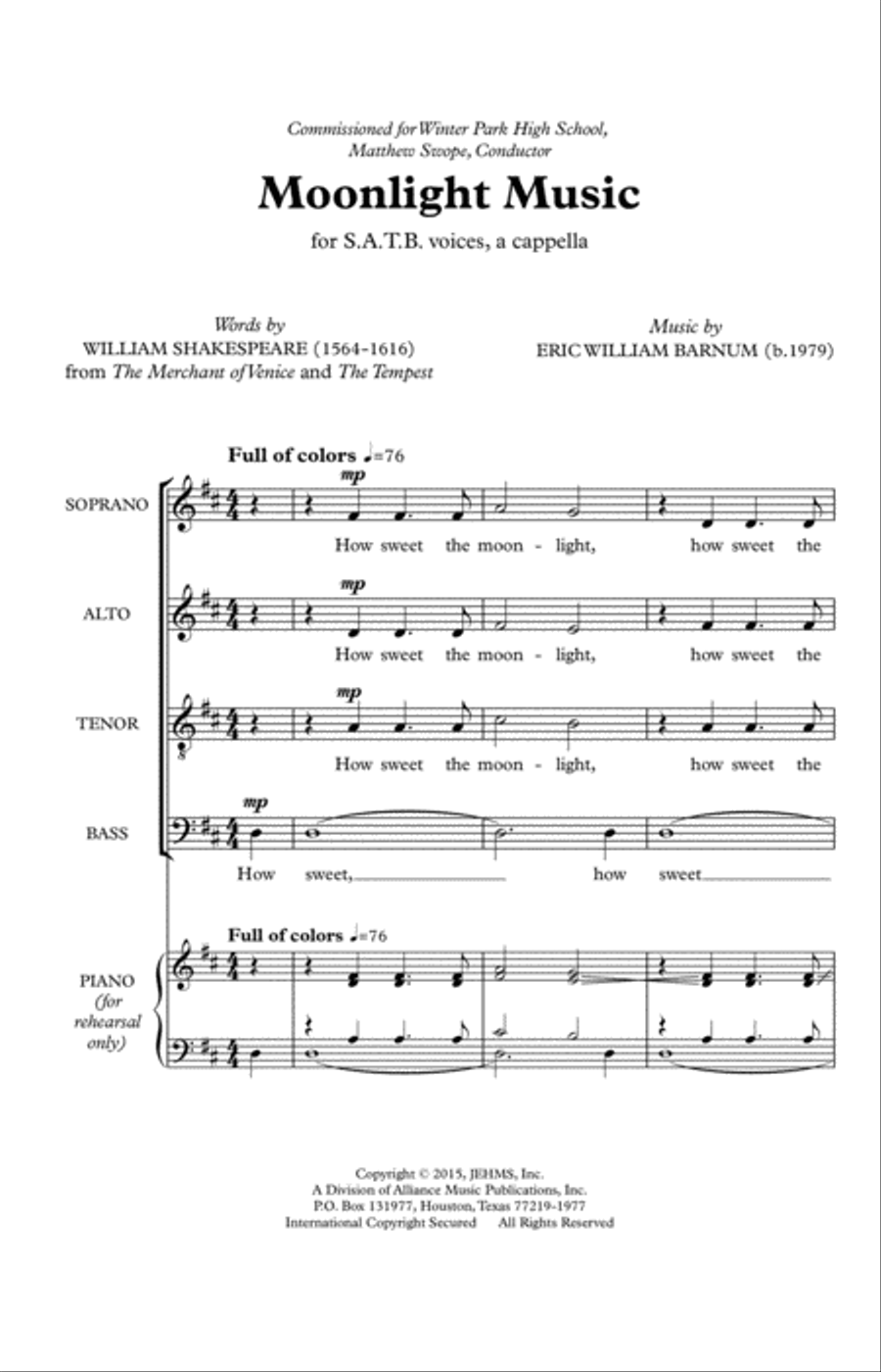 Moonlight Music Moonlight Music 4-Part scores gallery preview page 2