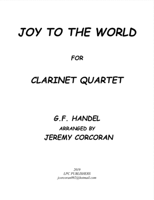 Book cover for Joy to the World for Clarinet Quartet