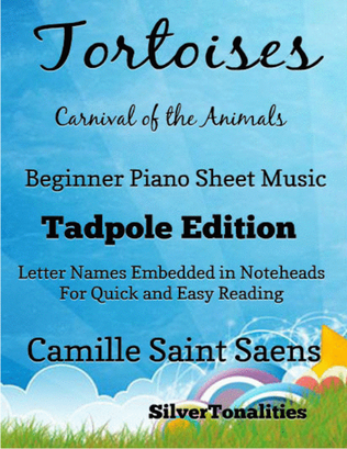 Book cover for Tortoises Carnival of the Animals Beginner Piano Sheet Music 2nd Edition