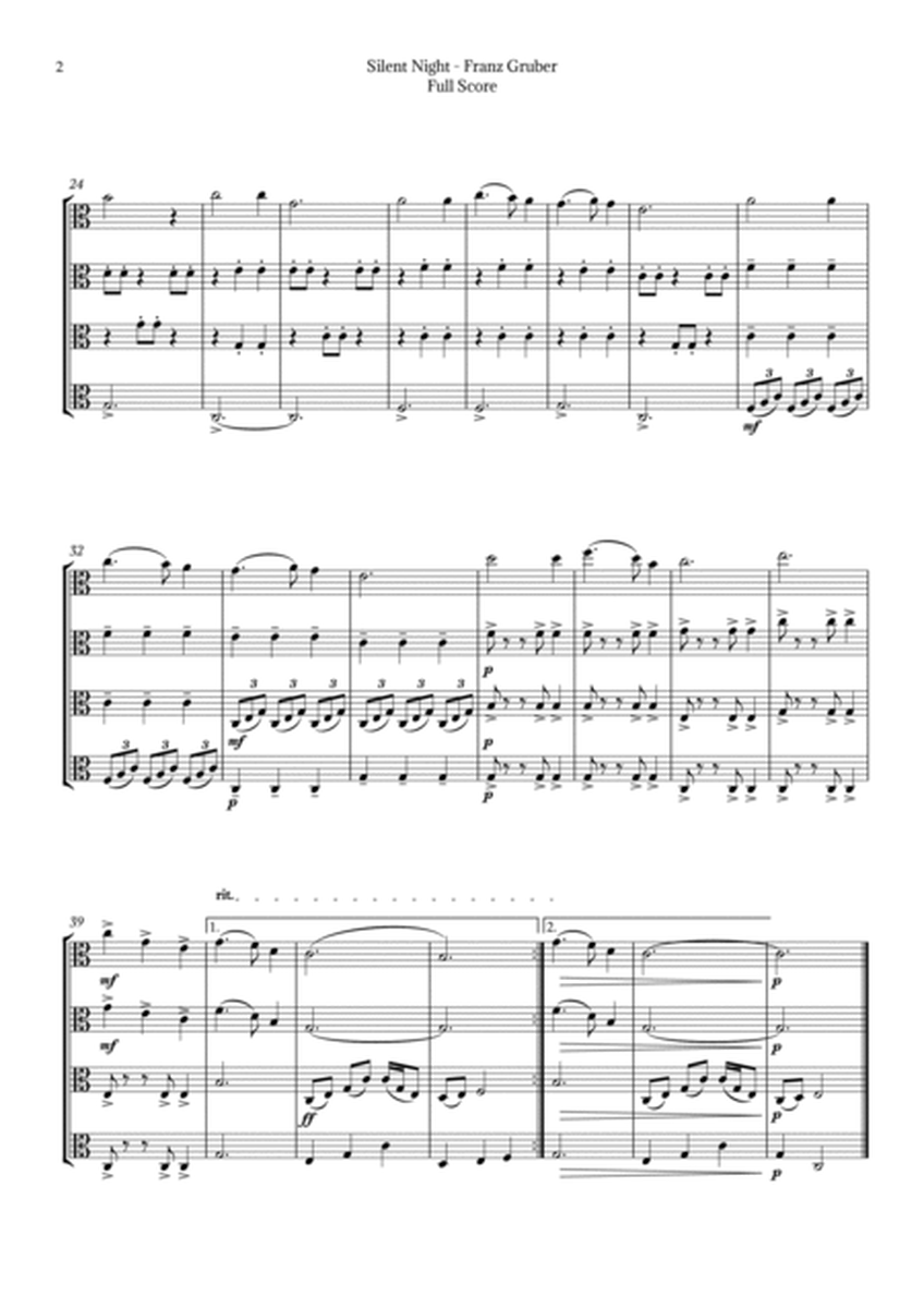 Silent Night for Viola Quartet image number null