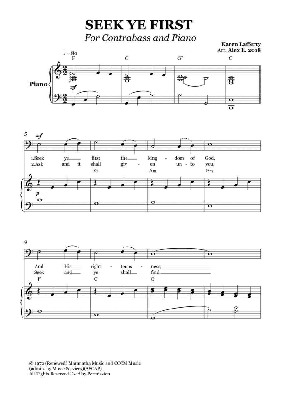 Seek Ye First Chamber Music scores gallery preview page 1