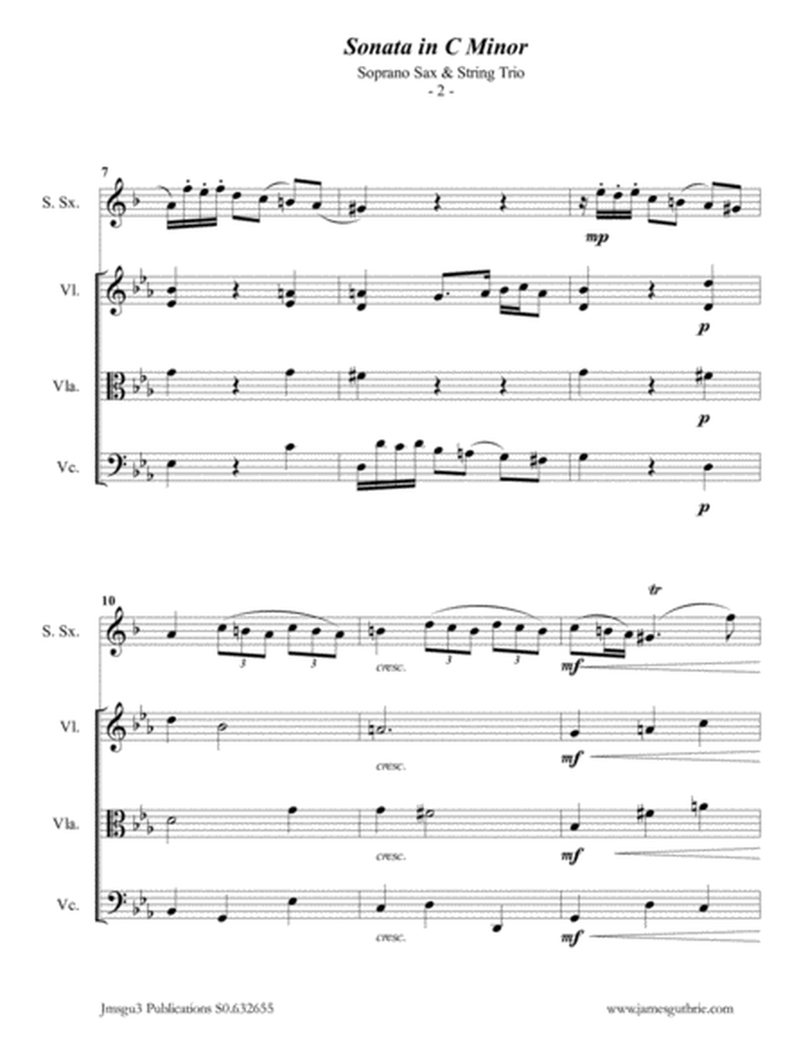 Telemann: Sonata in C Minor for Soprano Sax & String Trio image number null