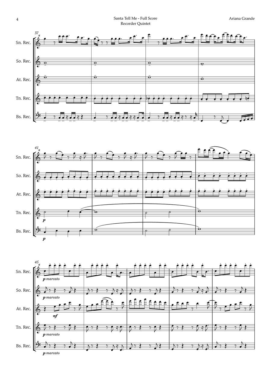 Santa Tell Me Chamber Music scores gallery preview page 4