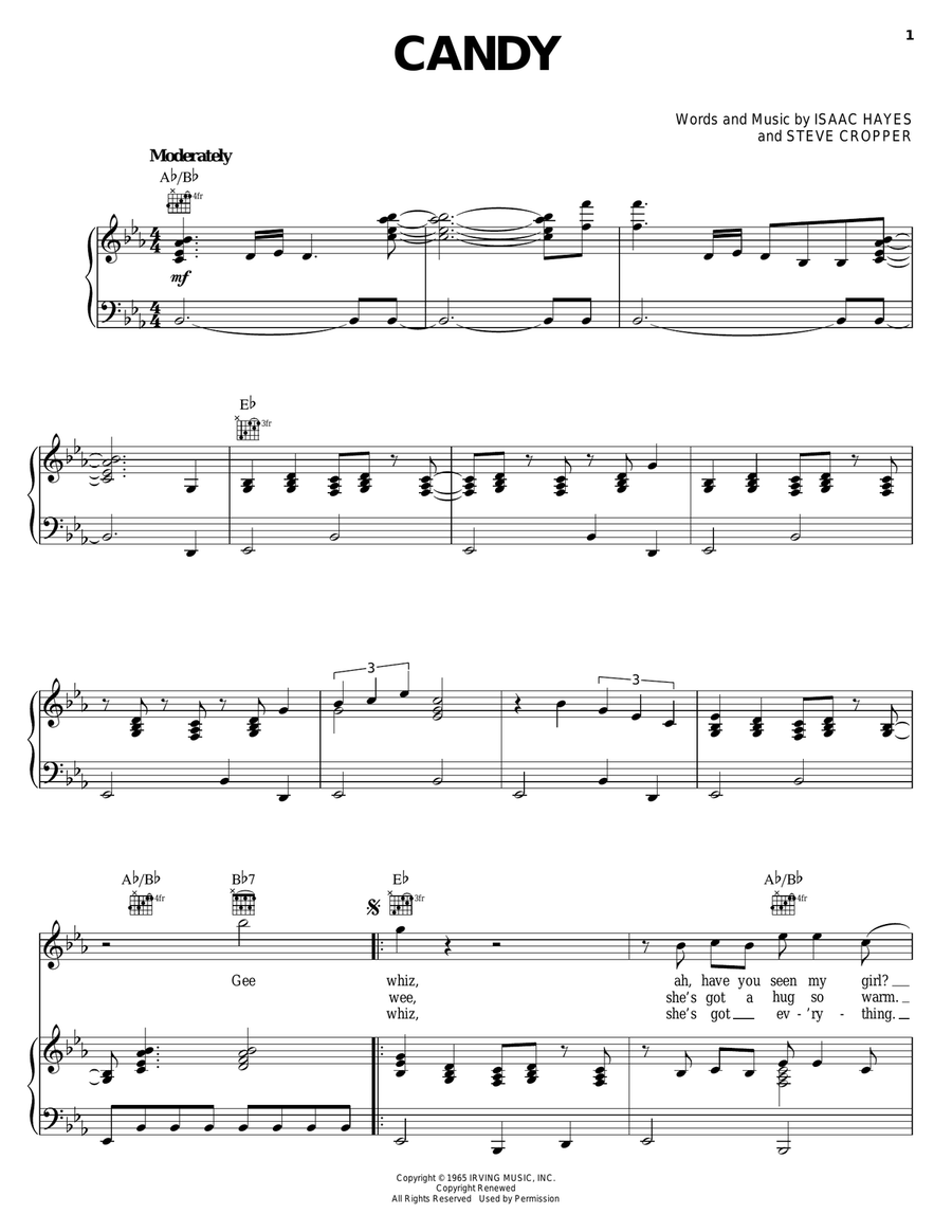 Candy Piano, Vocal, Guitar scores gallery preview page 1