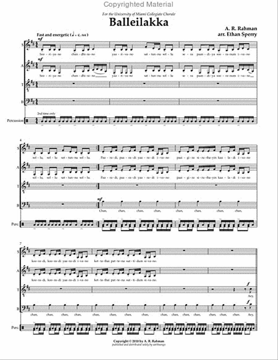 balleilakka balleilakka 4-Part scores gallery preview page 2