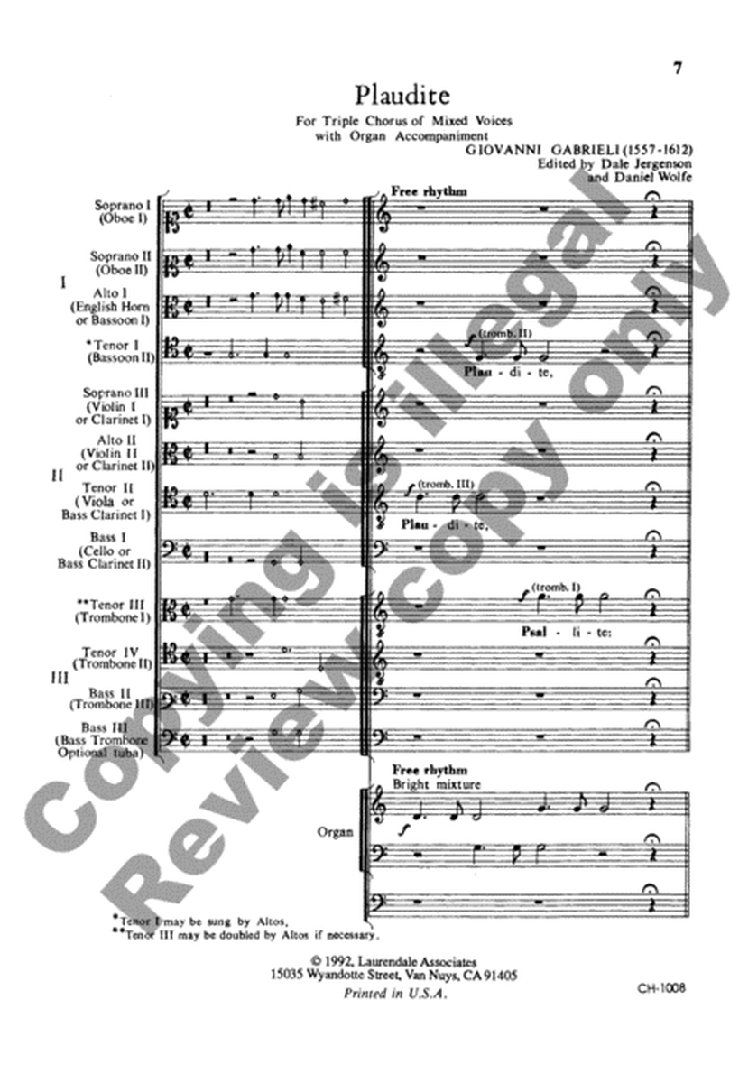 Plaudite (Choral Score)