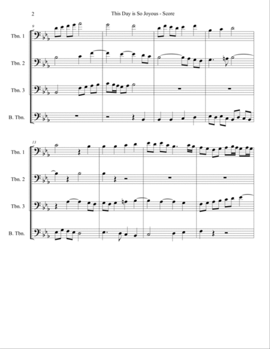 This Day is So Joyous - Trombone Quartet Trombone Quartet scores gallery preview page 2