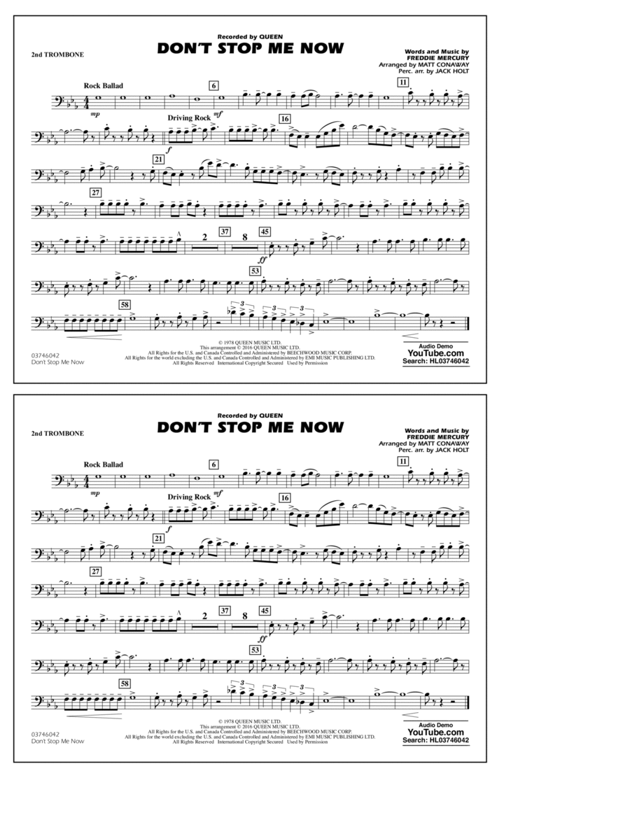 Don't Stop Me Now - 2nd Trombone
