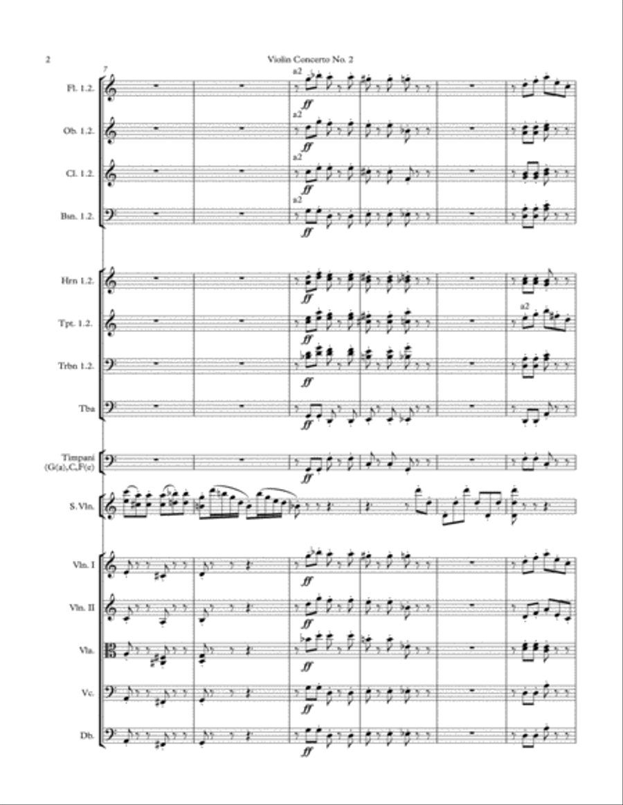 Violin Concerto No. 2 Score and parts Large Ensemble scores gallery preview page 2