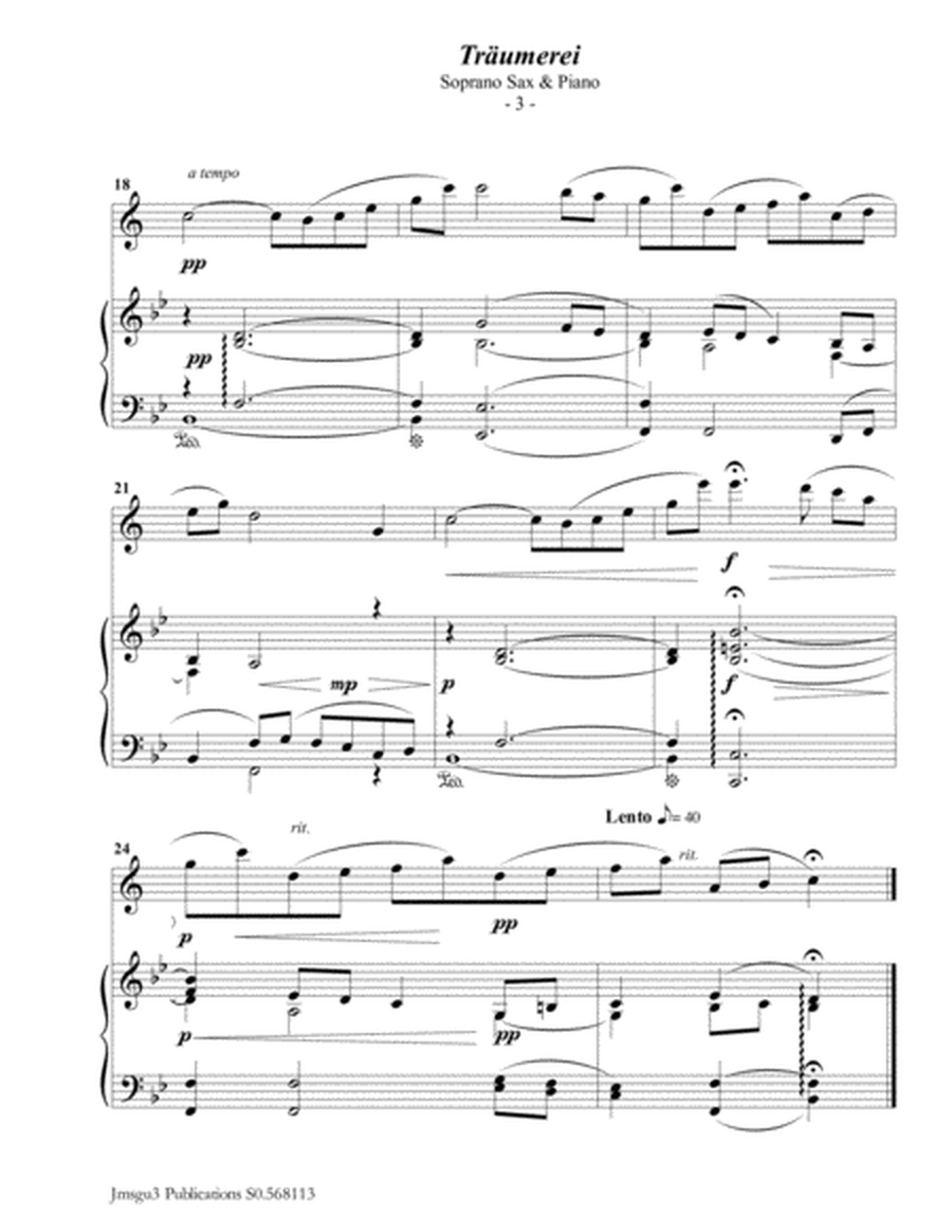 Schumann: Träumerei Op. 15 No. 7 for Soprano Sax & Piano image number null