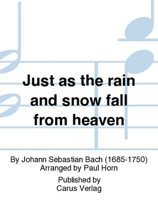 Book cover for Just as the rain and snow fall from heaven (Gleichwie der Regen und Schnee vom Himmel fallt)