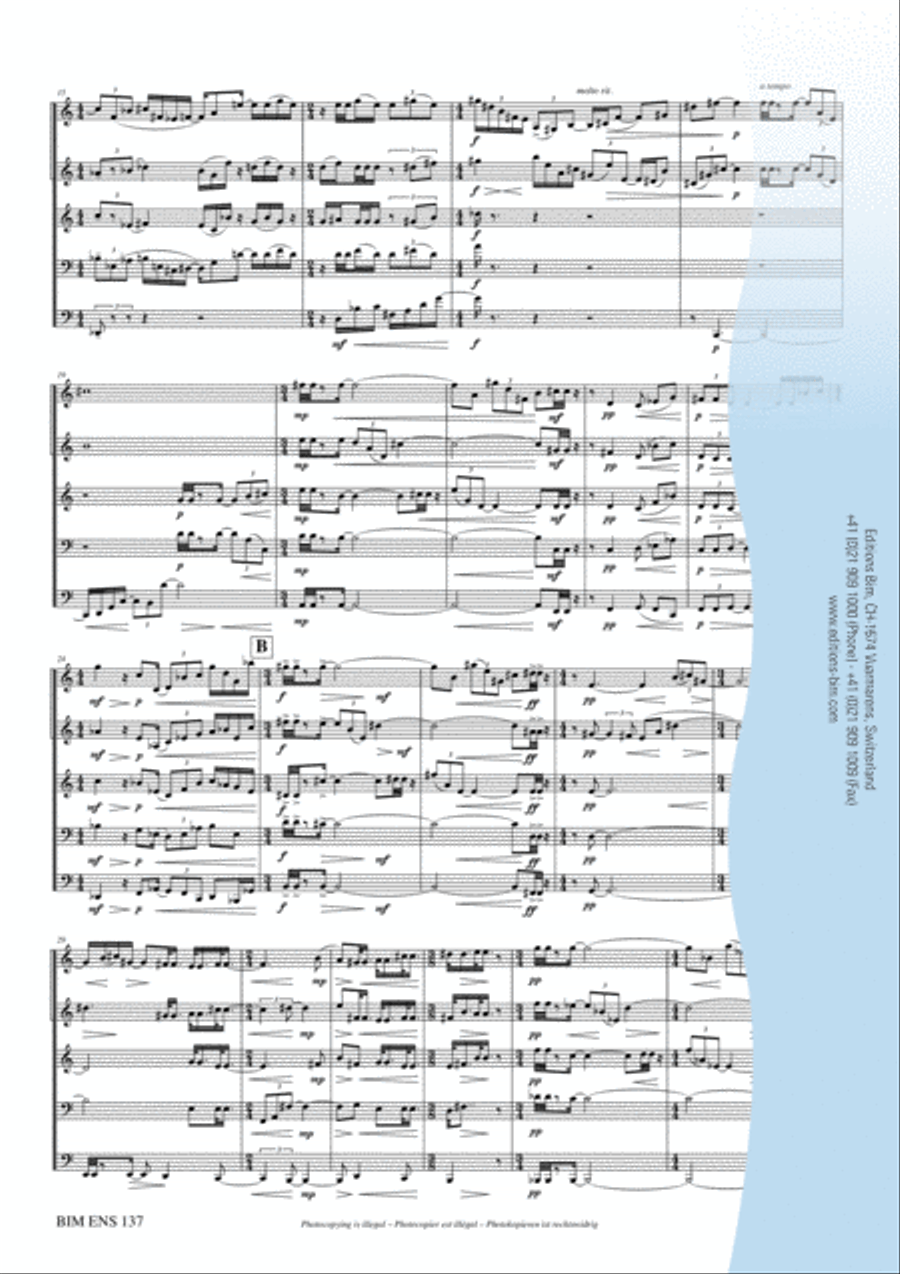 Distant Voices Brass Quintet scores gallery preview page 5