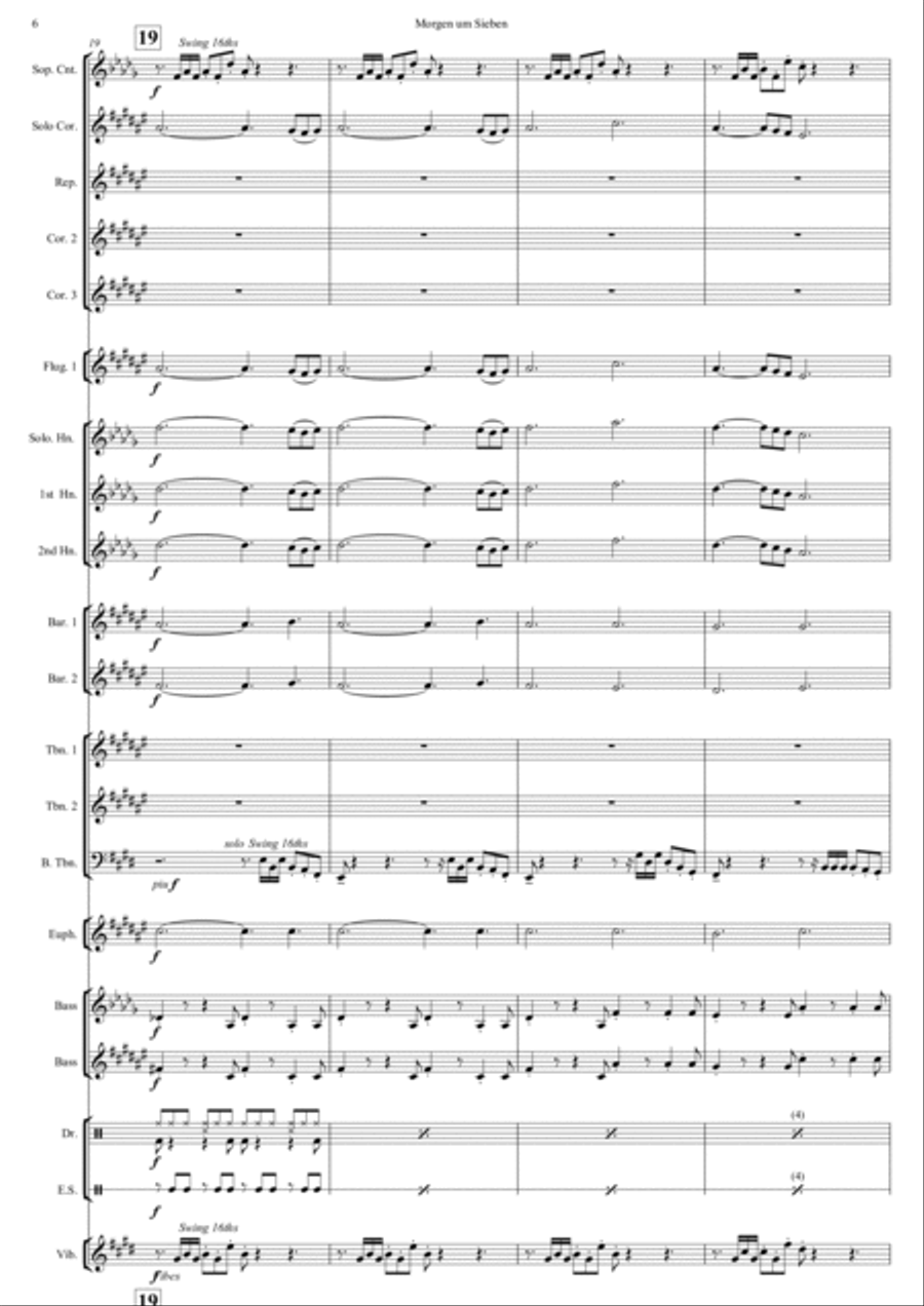 Morgen um Sieben (Mornings at Seven) Brass Band scores gallery preview page 6