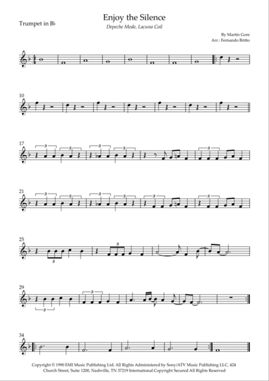 Enjoy The Silence Small Ensemble scores gallery preview page 3
