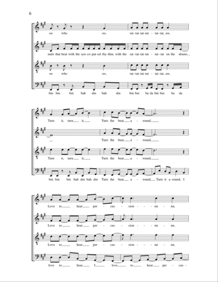 Turn The Beat Around 4-Part scores gallery preview page 6