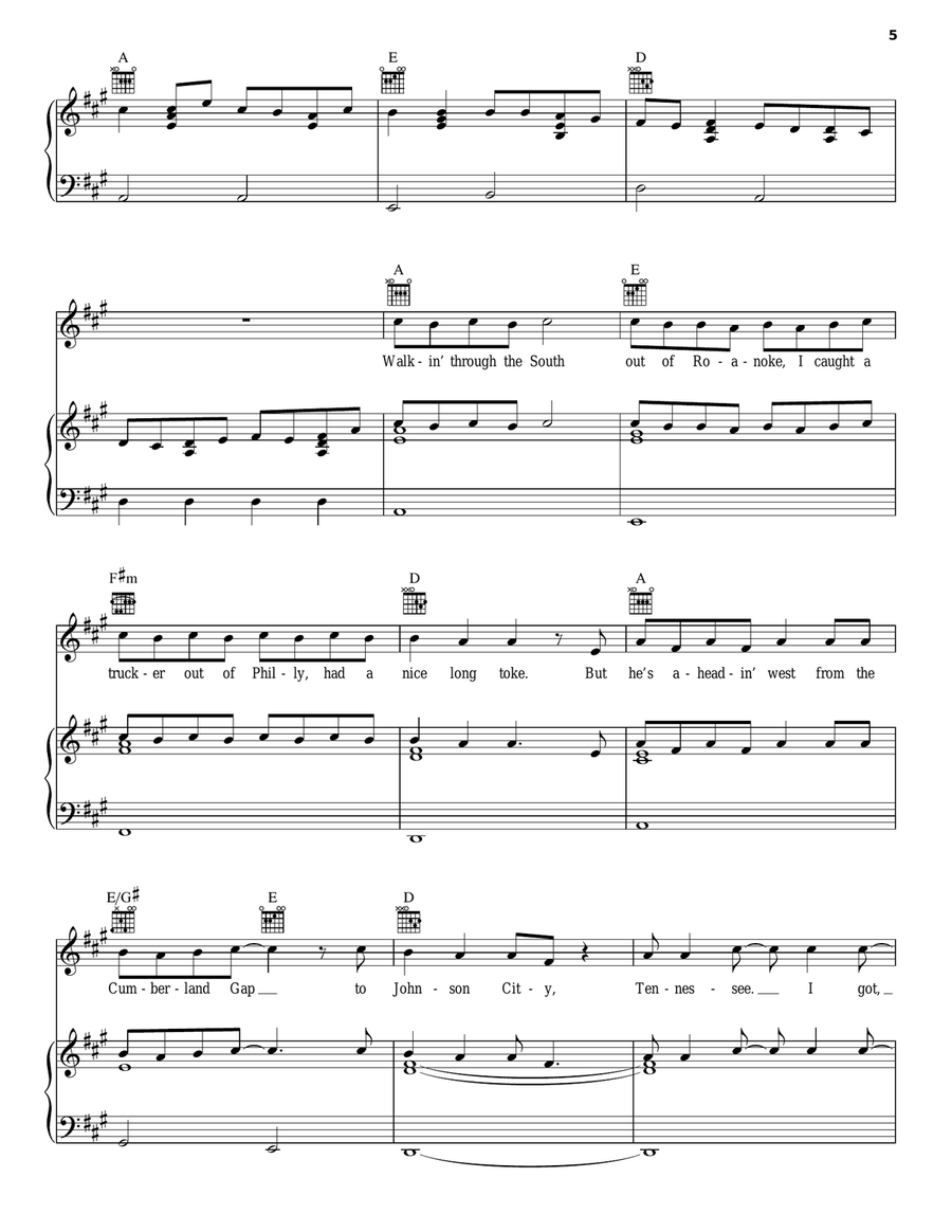 Wagon Wheel Acoustic Guitar scores gallery preview page 5