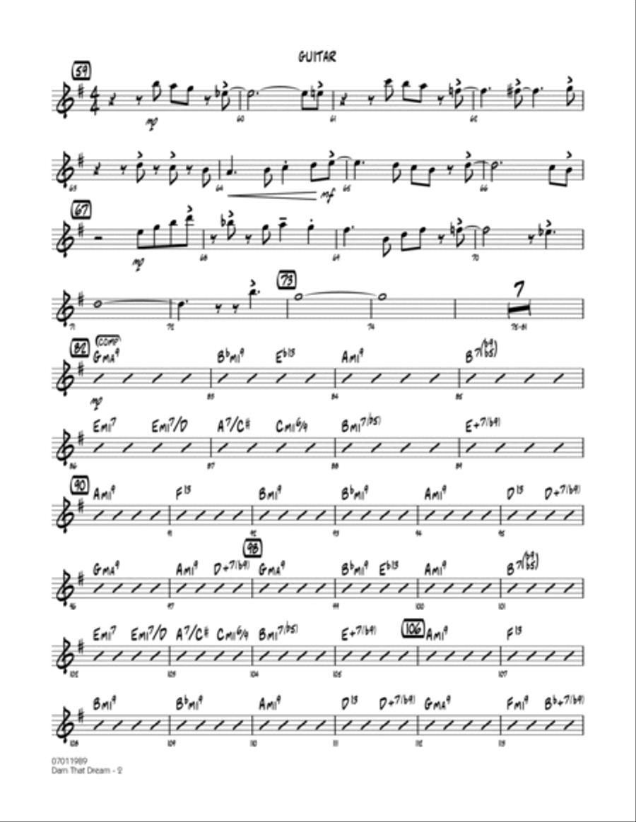 Darn That Dream - Guitar Jazz Ensemble scores gallery preview page 2