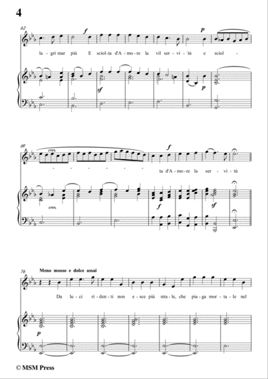 Carissimi-Vittoria, mio core in E flat Major, for Voice and Piano Voice Solo scores gallery preview page 6
