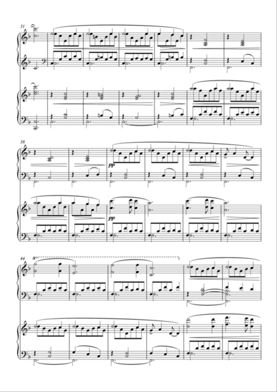 Silent Night / Stille Nacht Christmas Carol Variations for 2 pianos, 4 hands by Simon Peberdy 2 Pianos, 4-Hands scores gallery preview page 4
