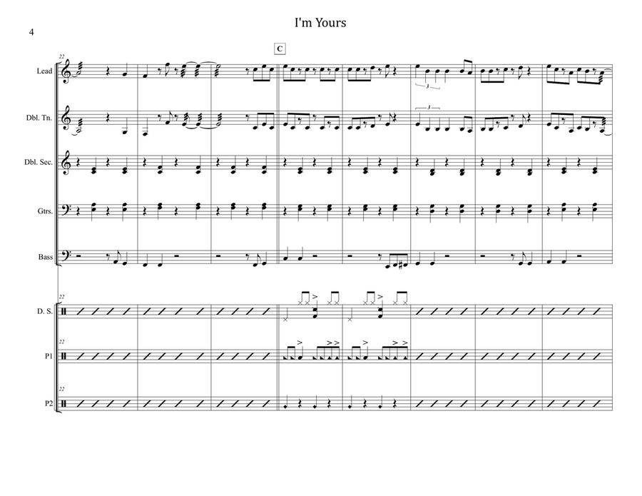 I'm Yours Steel Drum Band scores gallery preview page 4