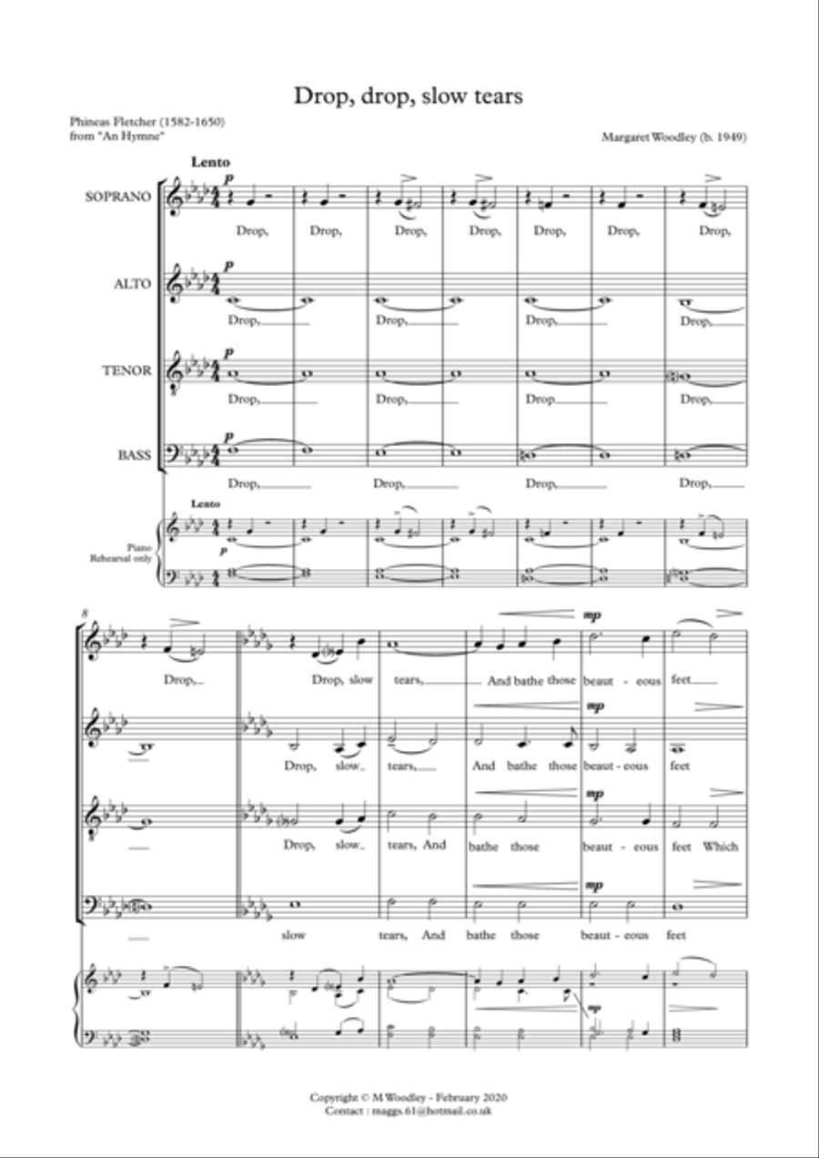 Drop, Drop, SlowTears 4-Part scores gallery preview page 2
