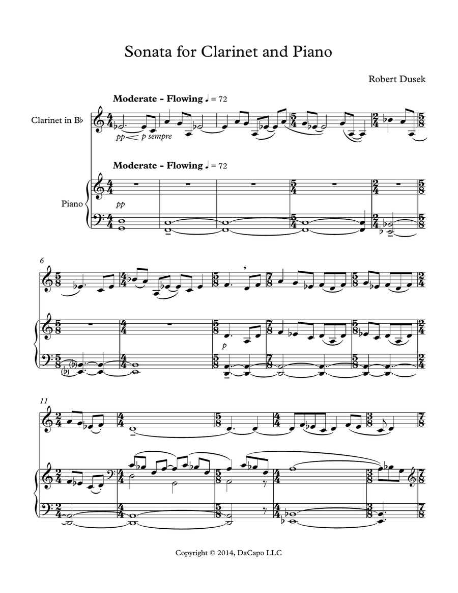 Sonata for Clarinet and Piano Chamber Music scores gallery preview page 2