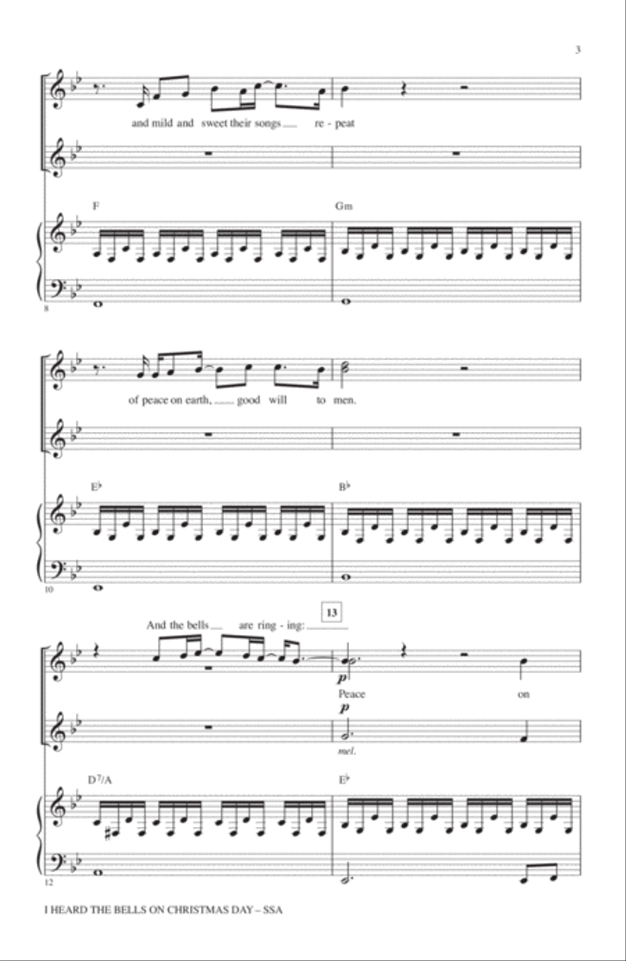 I Heard The Bells On Christmas Day SSA scores gallery preview page 2