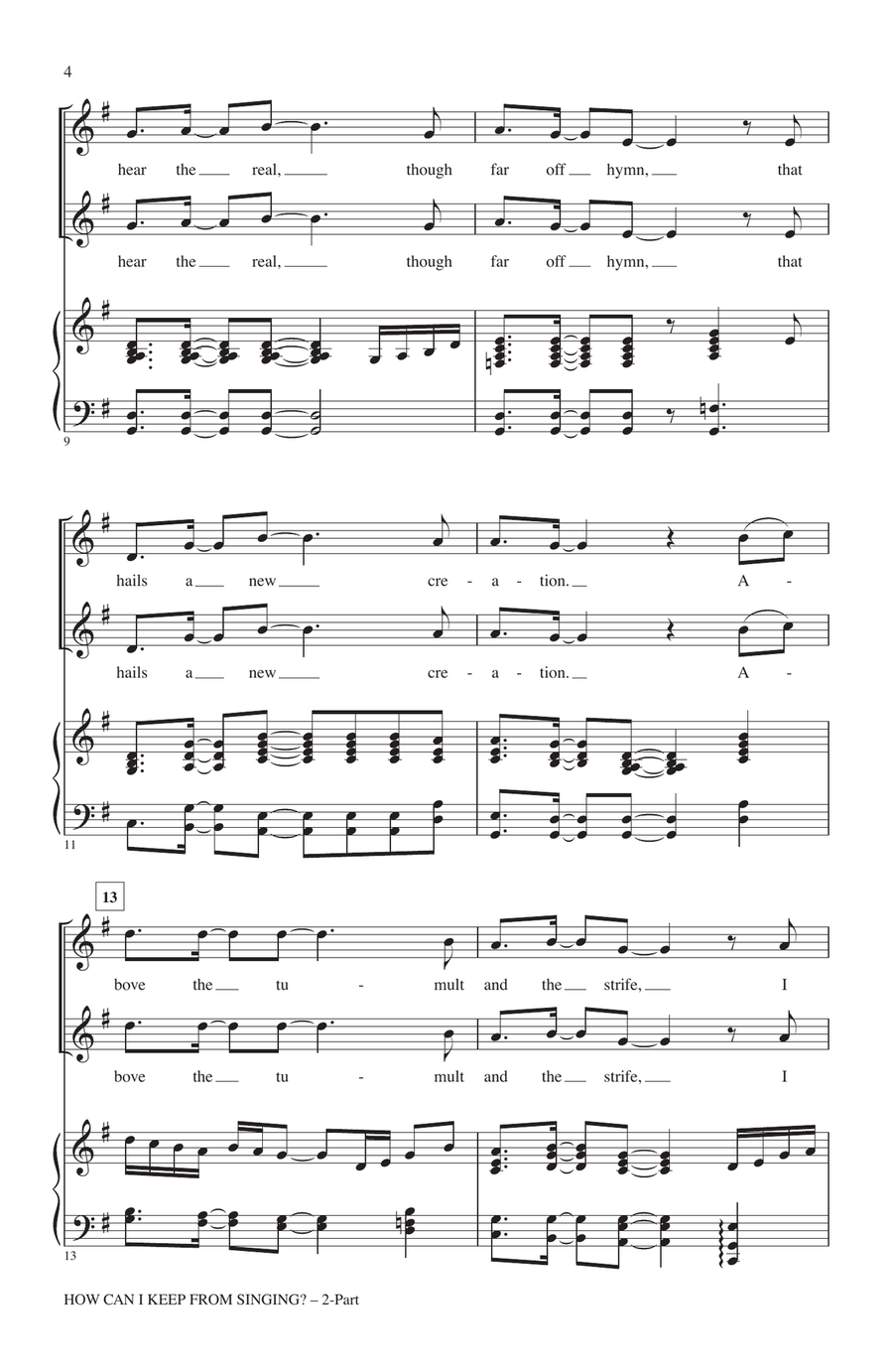 How Can I Keep From Singing 2-Part scores gallery preview page 2