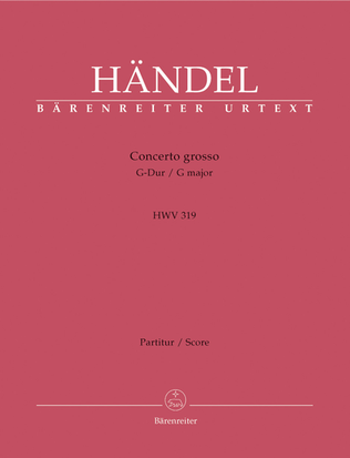 Book cover for Concerto grosso G major, Op. 6/1 HWV 319
