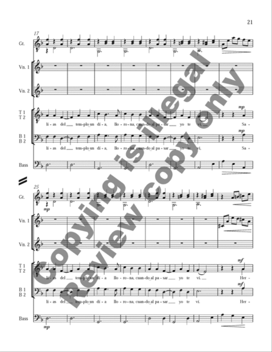 Three Mexican Folk Songs (TTBB Full Score) TTBB scores gallery preview page 10