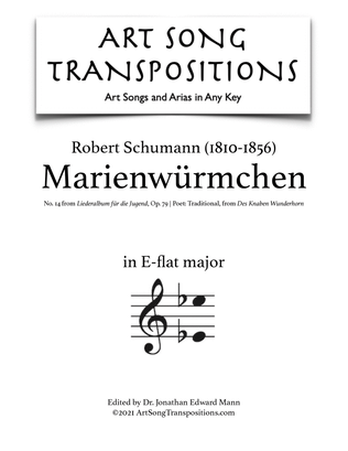 Book cover for SCHUMANN: Marienwürmchen, Op. 79 no. 14 (transposed to E-flat major)