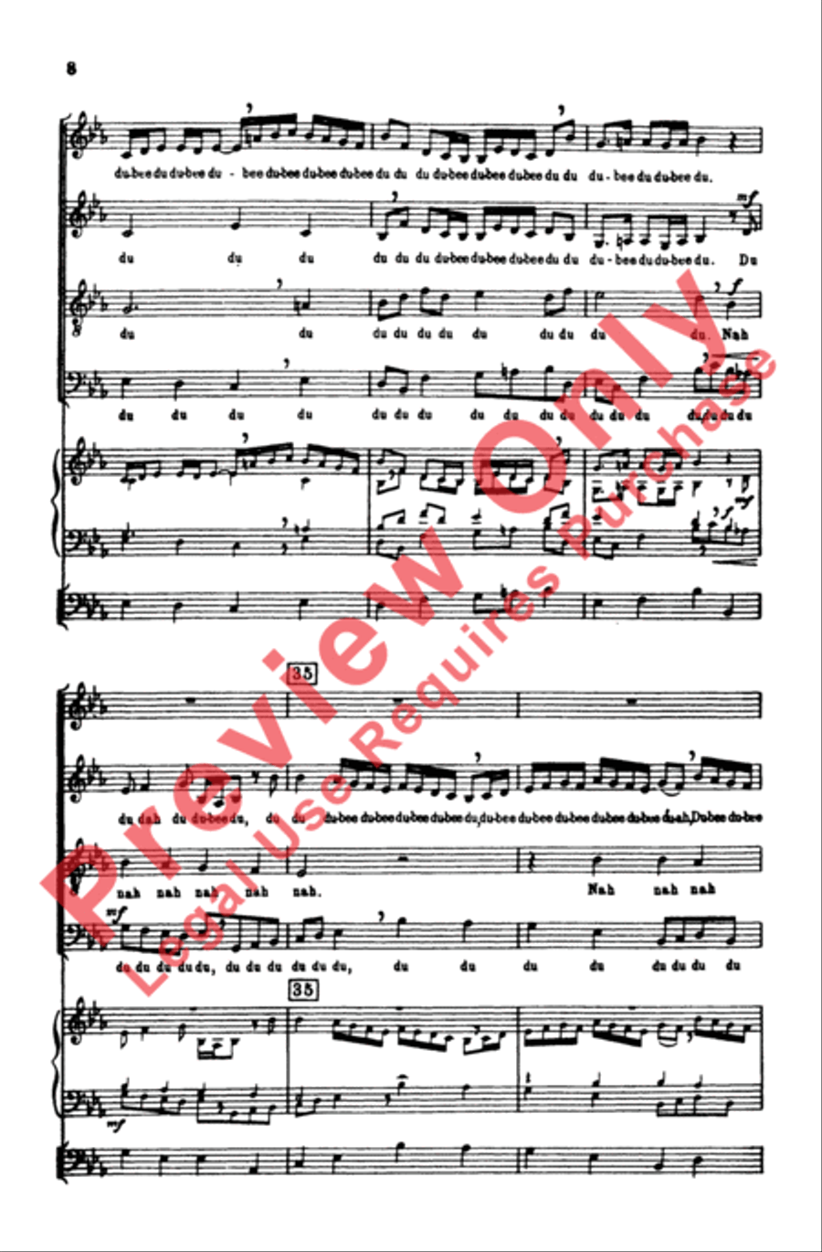 Sleepytime Bach (Sleepers Wake, Cantata 140) 4-Part scores gallery preview page 8
