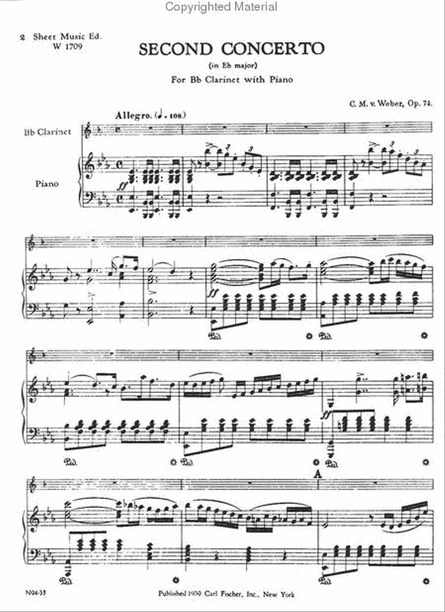 Second Concerto, Op. 74 B-Flat Clarinet scores gallery preview page 2