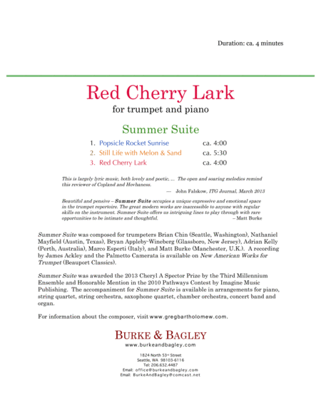 Red Cherry Lark (trumpet & piano)
