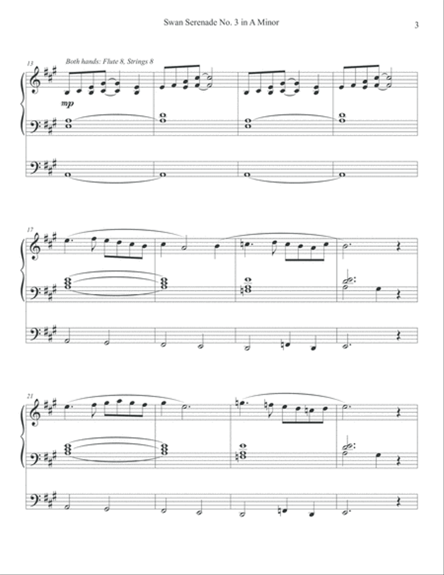 Swan Serenade No. 3 in A Minor Organ Solo scores gallery preview page 3
