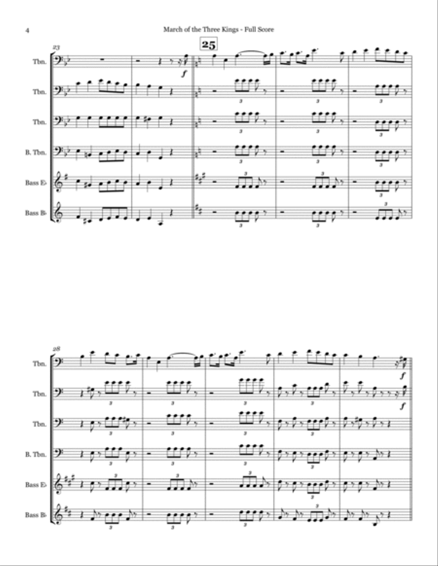 March of the Three Kings - Trombone Quartet Trombone Quartet scores gallery preview page 4