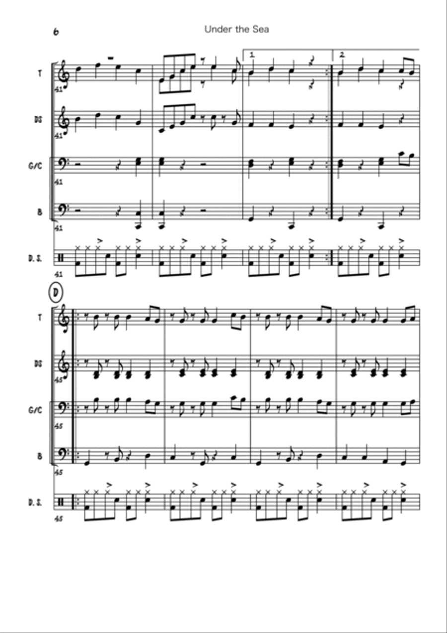 Under The Sea Steel Pan scores gallery preview page 6