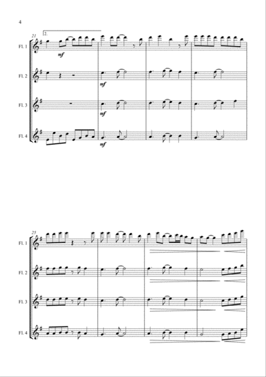 Livin' On A Prayer Livin' On A Prayer Flute Quartet scores gallery preview page 4