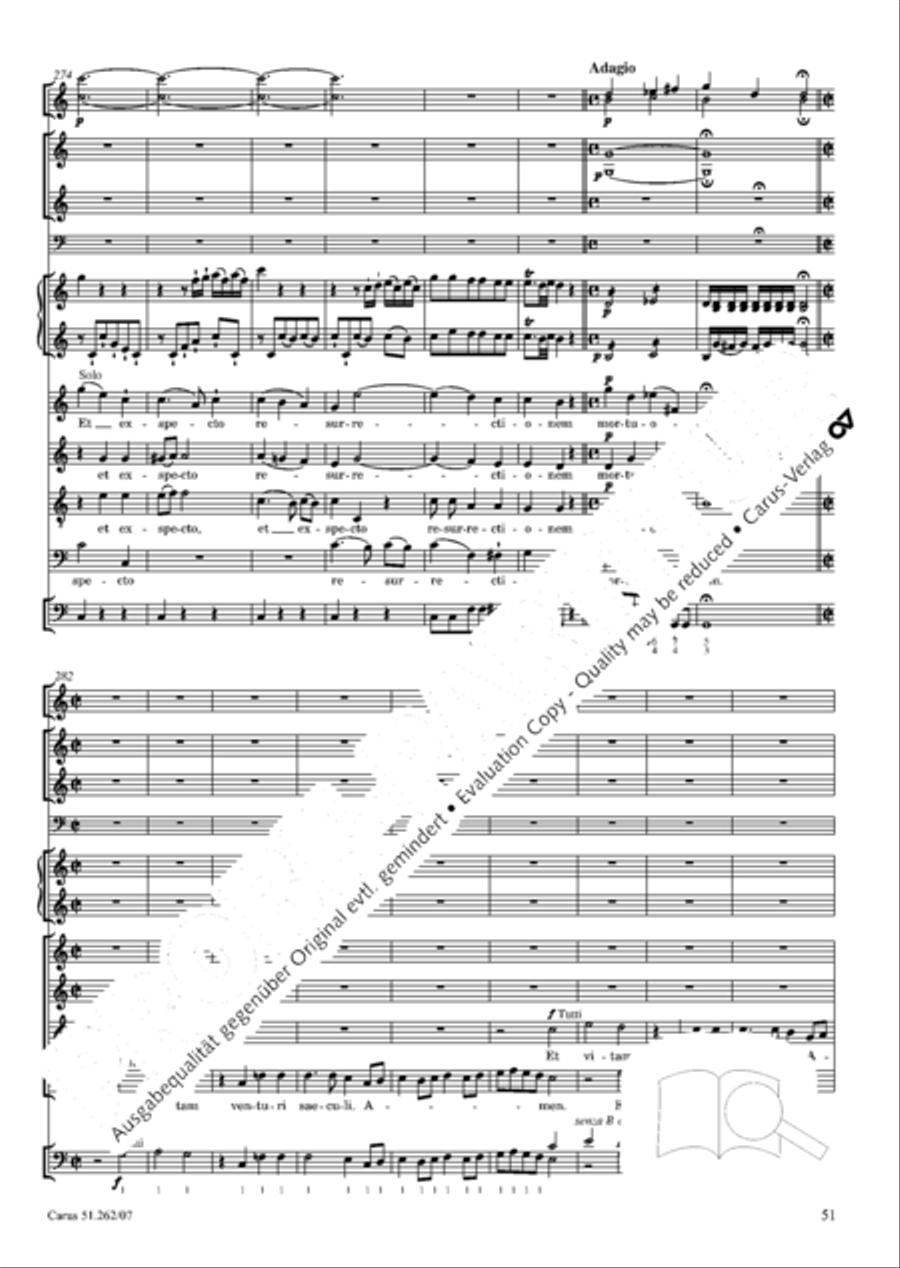 Missa longa in C major (Missa longa in C) 4-Part scores gallery preview page 52