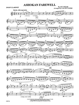 Ashokan Farewell (from The Civil War): 2nd B-flat Clarinet