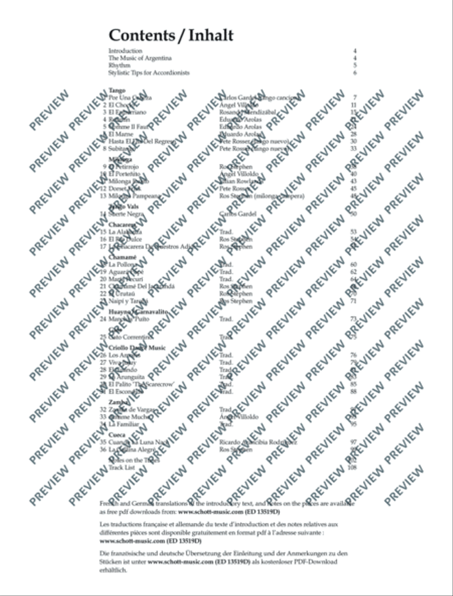 Argentinian Tango and Folk Tunes for Accordion Accordion scores gallery preview page 4