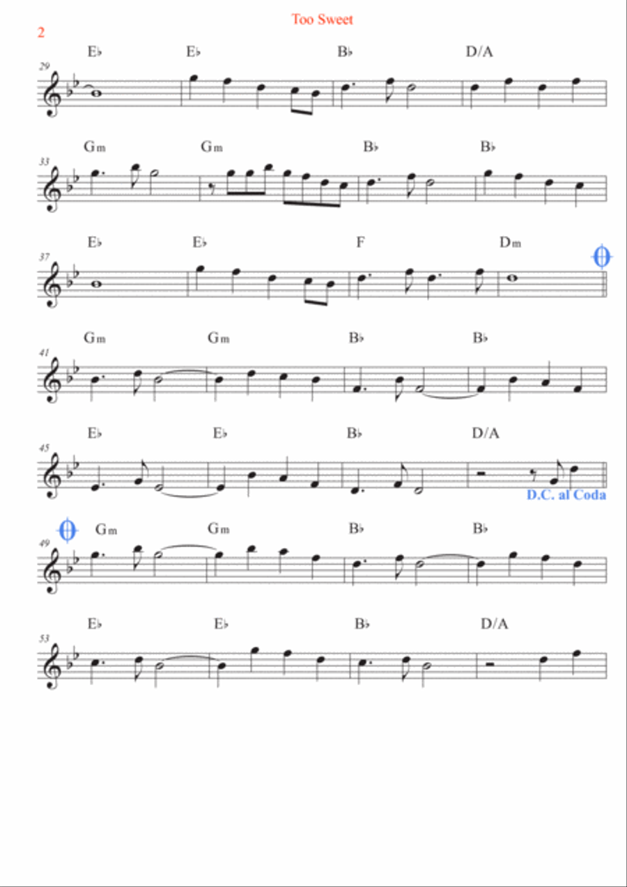 Too Sweet Violin Solo scores gallery preview page 2