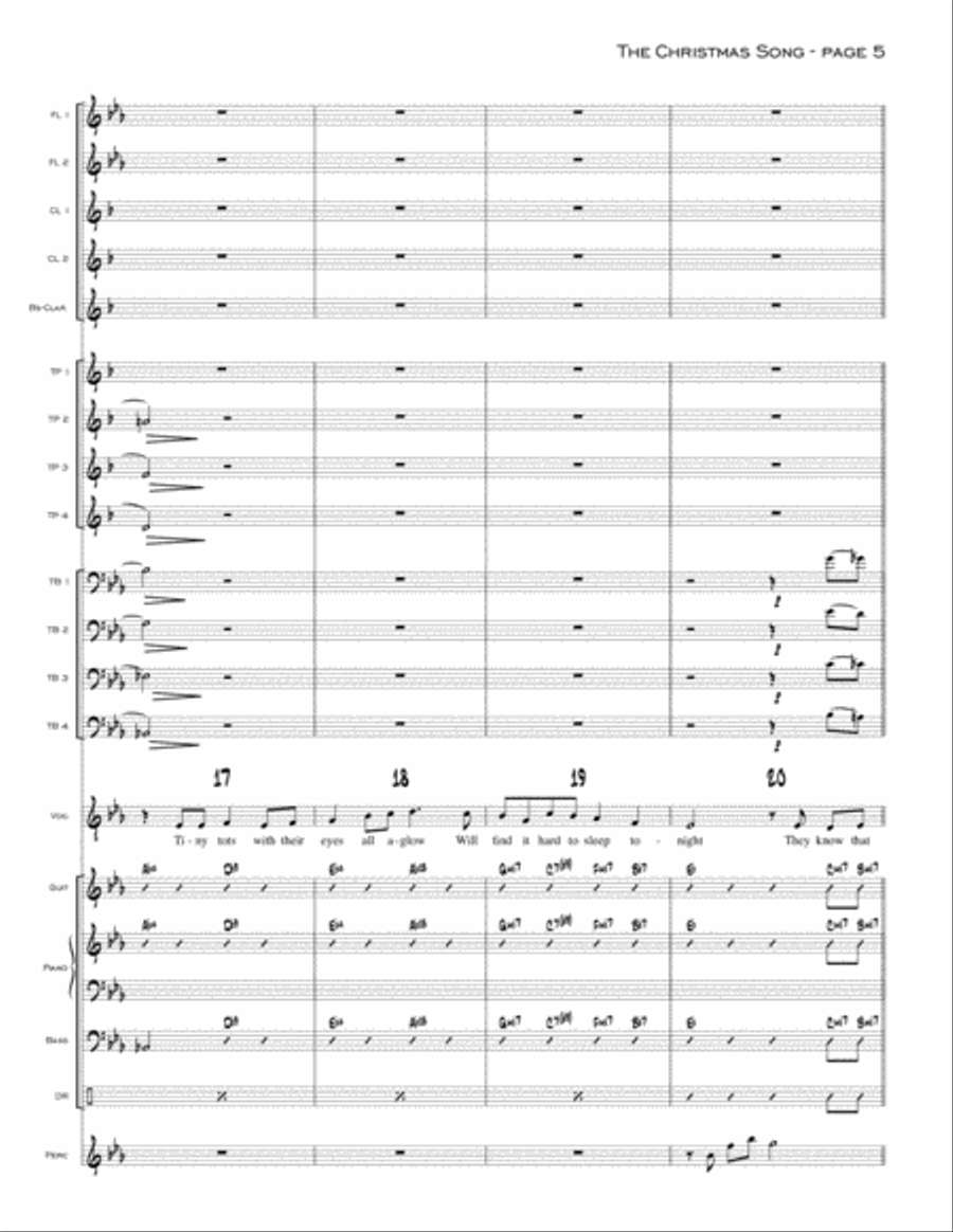 The Christmas Song (Chestnuts Roasting On An Open Fire) Jazz Ensemble scores gallery preview page 5