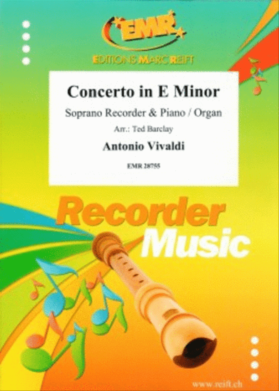 Concerto in E Minor by Antonio Vivaldi Soprano Recorder - Sheet Music