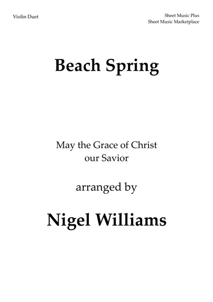 Beach Spring, (May the Grace of Christ our Savior), for Violin Duet image number null