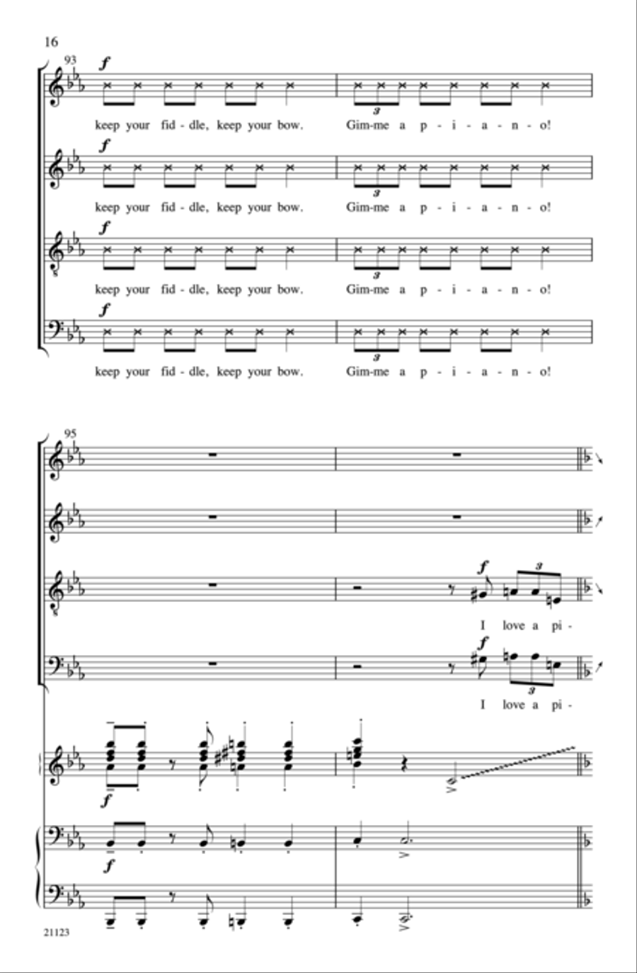 I Love a Piano 4-Part scores gallery preview page 40