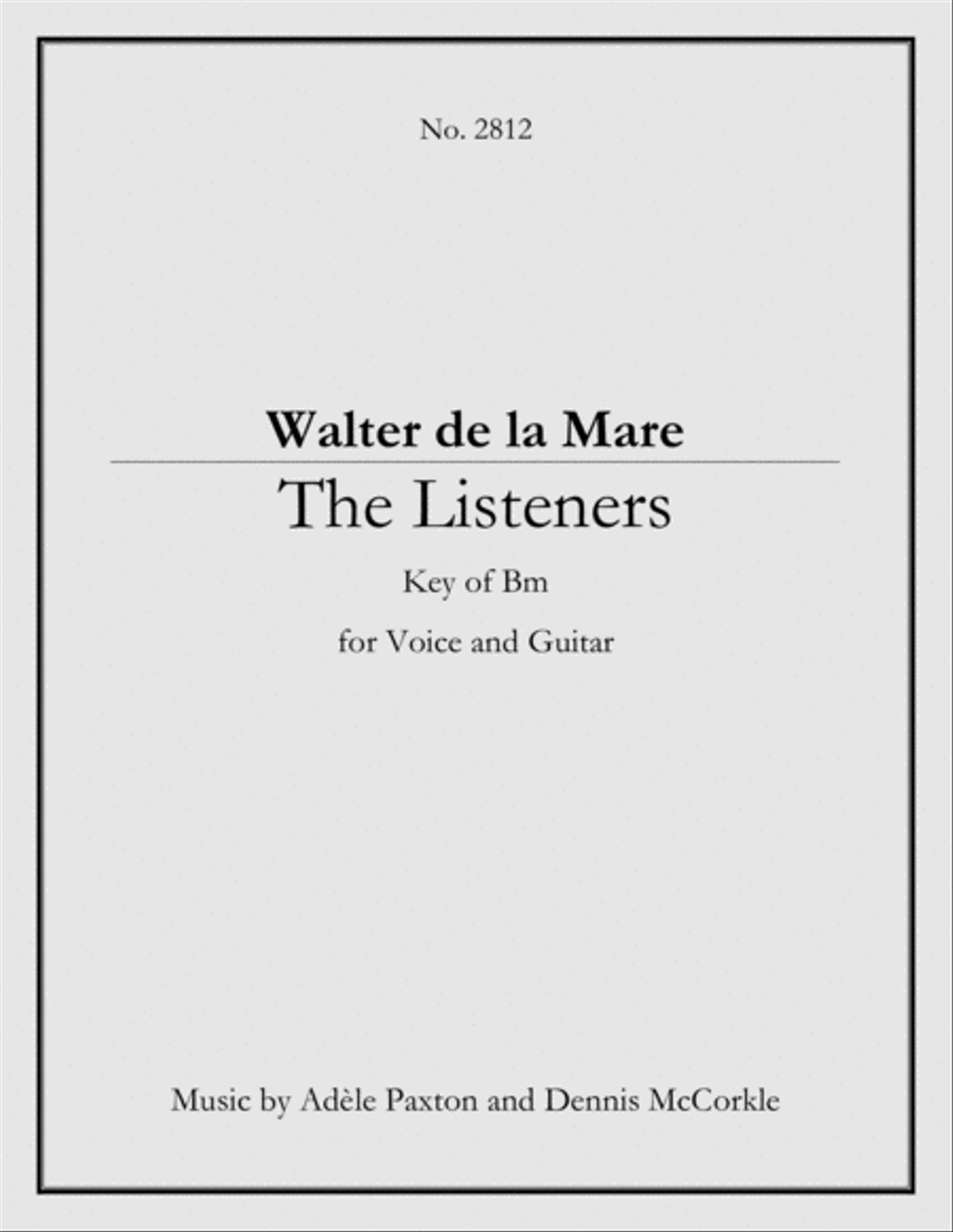 The Listeners - An Original Song Setting of Walter de la Mare's Poetry for VOICE and GUITAR: Key Bm Guitar scores gallery preview page 1