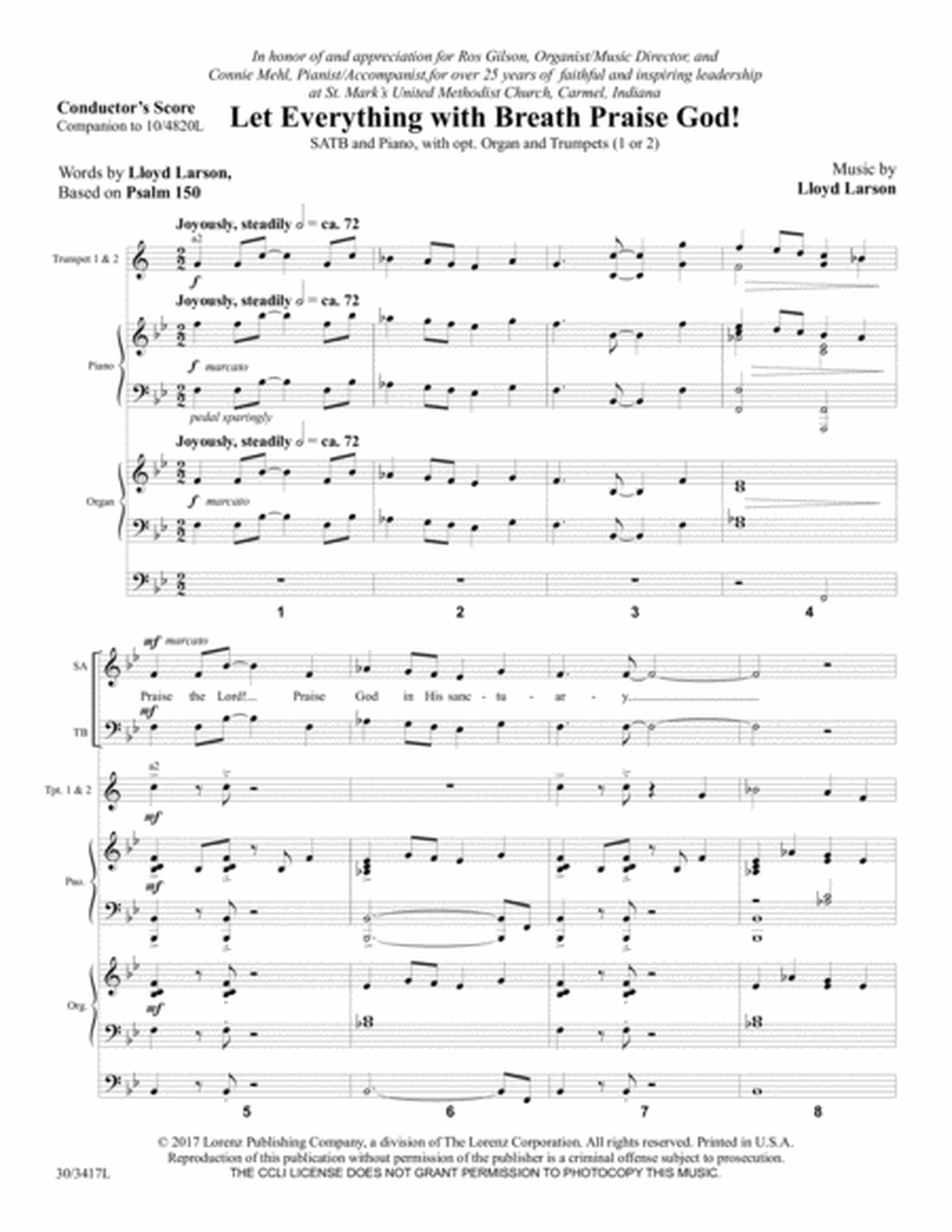 Let Everything with Breath Praise God! - Instrumental Score and Parts
